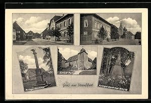 Ansichtskarte Straussfurt, Schloss, Kriegerdenkmal