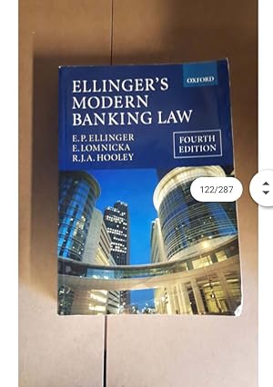 Seller image for ELLINGER'S MODERN BANKING LAW E. P. ELLINGER E. LOMNICKA FOURTH EDITION for sale by UK LAW BOOK SELLERS LTD