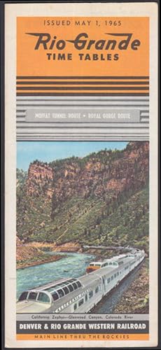 Bild des Verkufers fr Denver & Rio Grande Western railroad timetable 5/1 1965 zum Verkauf von The Jumping Frog