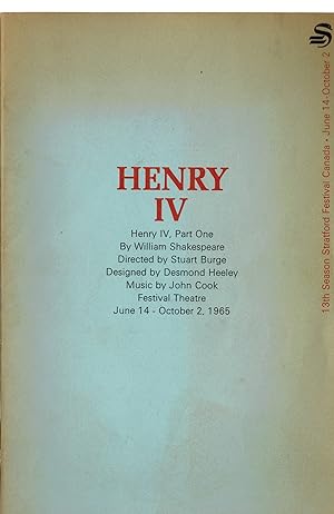 Henry IV - Stratford Festival Theatre Programme June 14 - September 2, 1965