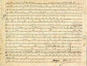 Eigenhändiges Musikmanuskript mit eigenhändigem Namenszug am Schluß. - Autograph music manuscript...