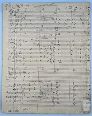 Autograph music manuscript in full score "Dalla 5a battuta dopo il ultimo ff" for the last 11 bar...