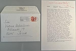 Bild des Verkufers fr Eigenhndiger Namenszug am Kopf einer gedruckten Biographie der Tnzerin. zum Verkauf von Antiquariat  J. Voerster
