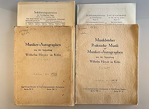 Image du vendeur pour Musiker-Autographen aus der Sammlung W. Heyer in Kln. Auktion 6./ 7.Dezember 1926 und Auktion 9./10. Mai 1927. [Teil 1 und 2 von 4]. mis en vente par Antiquariat  J. Voerster