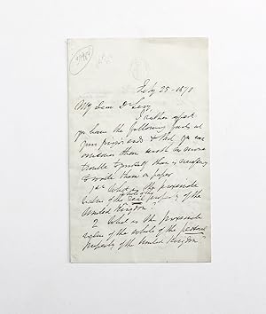 Seller image for An Original Handwritten Letter Signed by Glass Bottle Manufacturer and Liberal Party PoliticianJohn Candlish to Levi Leone for sale by Lasting Words Ltd