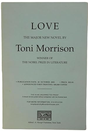 Toni Morrison's Love Uncorrected proof