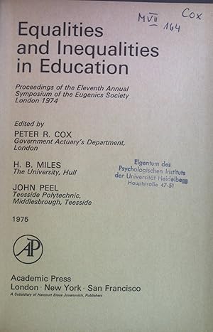 Eqaulities and Inequalities in Education: Proceedings of the Eleventh Annual Symposium of the Eug...
