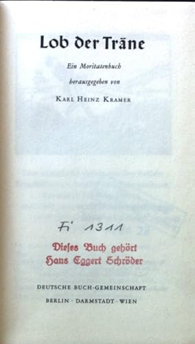 Imagen del vendedor de Lob der Trne : Ein Moritatenbuch. a la venta por books4less (Versandantiquariat Petra Gros GmbH & Co. KG)