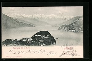 Immagine del venditore per Cartolina Bellagio, Panorama dei tre laghi, Panoramablick auf den See mit Umland venduto da Bartko-Reher