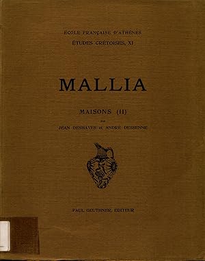 Bild des Verkufers fr Fouilles excutes  Mallia Maisons (II) Exploration des Maisons et Quartiers d Habitation (1948-1954) zum Verkauf von avelibro OHG