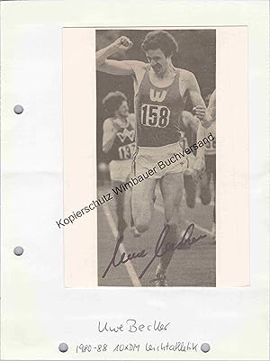 Bild des Verkufers fr Original Autogramm Uwe Becker Leichtathletik /// Autogramm Autograph signiert signed signee zum Verkauf von Antiquariat im Kaiserviertel | Wimbauer Buchversand