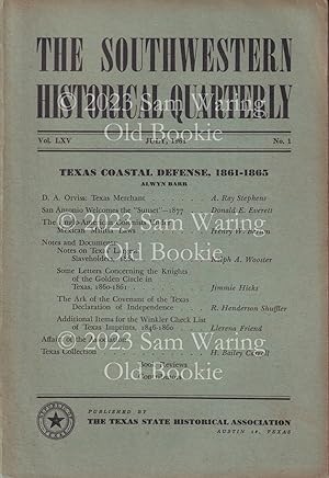 Southwestern Historical Quarterly Vol. LXV (65) COMPLETE