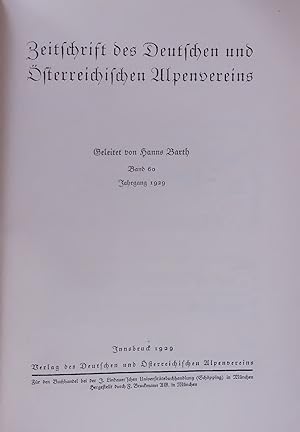 Seller image for Zeitschrift des Deutschen und sterreichischen Alpenvereins. Band 60 for sale by Antiquariat Bookfarm