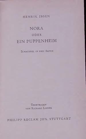 Bild des Verkufers fr NORA ODER EIN PUPPENHEIM. zum Verkauf von Antiquariat Bookfarm