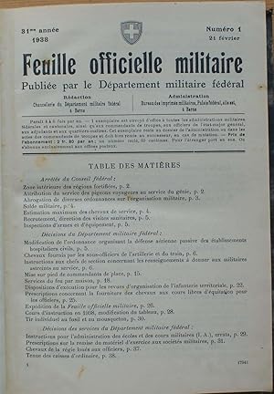 Feuille officielle militaire 1940 / 1941