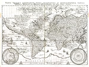 Seller image for NOVA TOTIUS TERRARUM ORBIS GEOGRAPHICA AC HYDROGRAPHICA TABULA / WAHRE BILDTNSS DES GANTZEN ERDEN KRAYSES MIT ALLEN SEINEN THEILEN'. Map of the world on Mercator s projection with two small inset polar spheres. Engraved by Merian and published by for sale by Garwood & Voigt