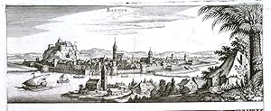 RAGUSA. View of Ragusa (now Dubrovnik) on the Dalmatian coast in Croatia. Engraved by Merian an...