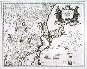 CHINA VETERIBUS SINARUM REGIO NUNC INCOLIS TAME DICTA. Map of China and Japan with large figura...