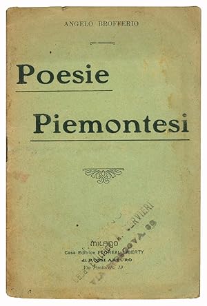 Bild des Verkufers fr Canzoni piemontesi. zum Verkauf von Libreria Alberto Govi di F. Govi Sas