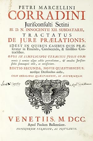 Tractatus De Jure Praelationis; Id est in quibus Casibus quis praeferatur in Emendo, Comducendo, ...