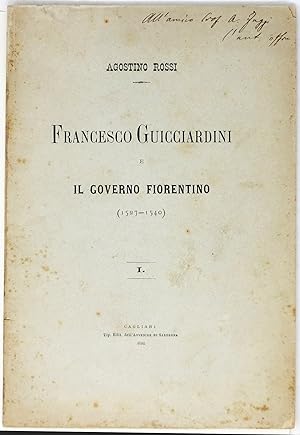 Francesco Guicciardini e il Governo Fiorentino. (1527-1540).