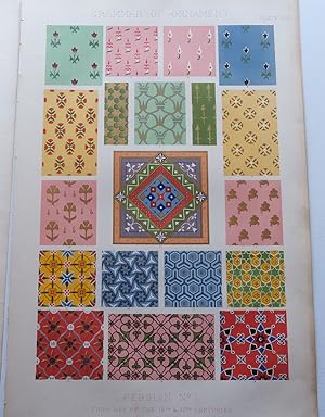 The Grammar of Ornament - The complete- PERSIAN SECTION- 5 plates. The large folio edition - the ...