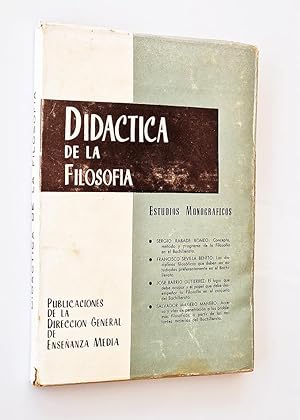 DIDACTICA DE LA FILOSOFÍA. Estudio Monográficos I