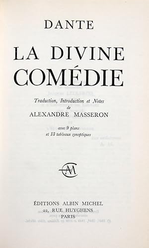 Seller image for La Divine Comdie. Traduction, introduction et notes de Alexandre Masseron. for sale by Libreria Antiquaria Gonnelli