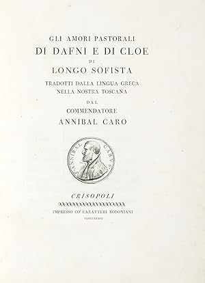 Gli Amori Pastorali di Dafni e di Cloe di Longo Sofista tradotti dalla lingua greca nella nostra ...