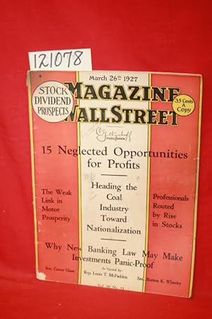 Seller image for The Magazine of Wall Street March 26, 1927 Vol 39 No 11 (Profits, Motors, Coal, New Banking Law, Professionals Routed by Rise ) for sale by Princeton Antiques Bookshop