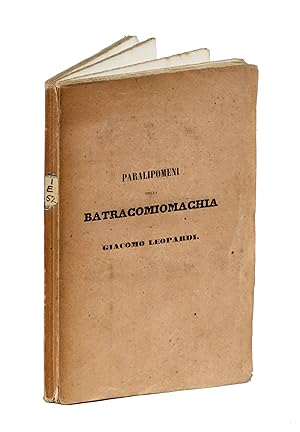 Immagine del venditore per Paralipomeni della Batracomiomachia. venduto da Libreria Antiquaria Gonnelli