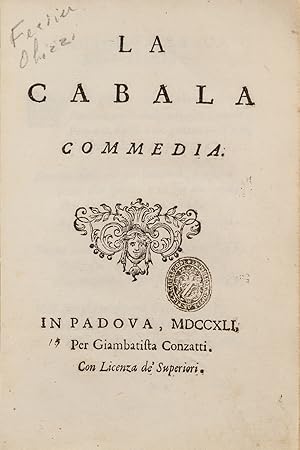 La Cabala. Commedia.