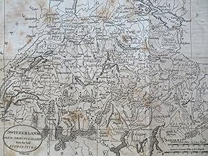Switzerland Zurich Geneva Bern Lucerne Swiss Alps 1796 Doolittle engraved map