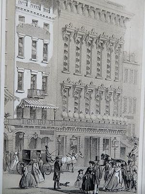 Broadway Theatre New York City Street Scene Architectural View 1861 old print