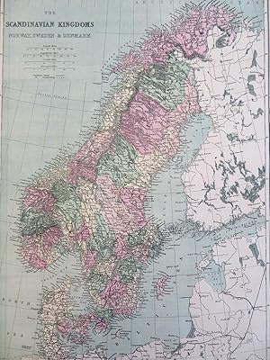 Scandinavia Sweden Norway Denmark Baltic Sea Stockholm Oso Copenhagen 1873 map