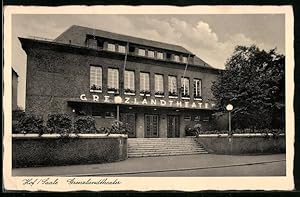 Ansichtskarte Hof /Saale, Grenzlandtheater und Umgebung