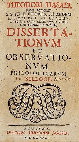 Dissertationum et Observationum philologicarum sylloge.
