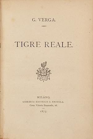 Immagine del venditore per Tigre Reale. venduto da Libreria Antiquaria Gonnelli