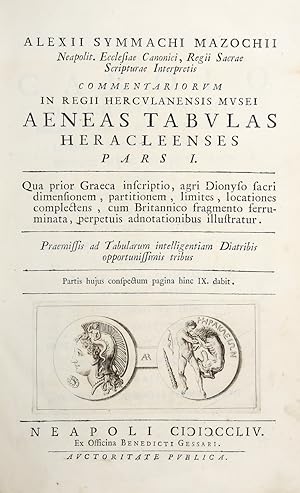 Imagen del vendedor de Commentariorum in Regii Herculanensis Musei aeneas tabulas Heracleenses. a la venta por Libreria Antiquaria Gonnelli