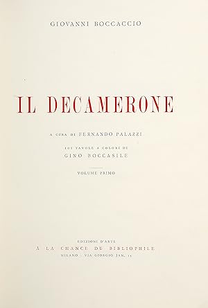 Il Decamerone, a cura di Fernando Palazzi. 101 tavole a colori di Gino Boccasile.