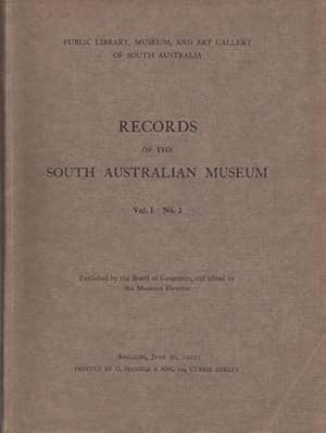 Image du vendeur pour Records Of The South Australian Museum Volume 1 No. 3 mis en vente par Adelaide Booksellers