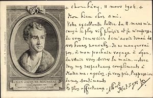 Ansichtskarte / Postkarte Schriftsteller und Forscher Jean-Jacques Rousseau, Portrait