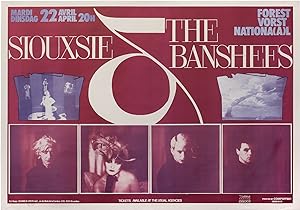 Original Siouxsie and the Banshees Belgian concert poster for a performance at Forest National, V...