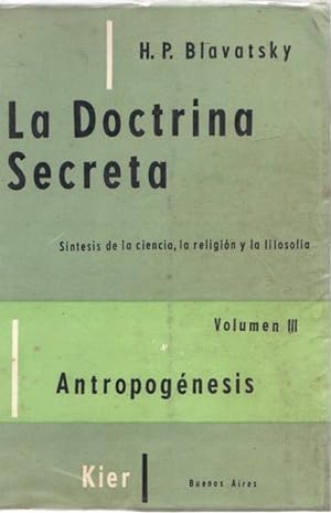 Imagen del vendedor de La doctrina secreta III. Antropognesis . a la venta por Librera Astarloa