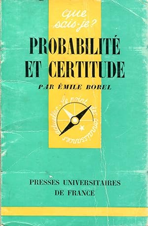 Immagine del venditore per Probabilits et certitude venduto da Sylvain Par
