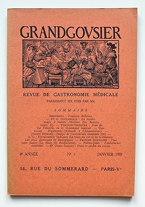 Image du vendeur pour Grandgousier. Revue de Gastronomie Mdicale. 4e anne No 1 Janvier 1937 mis en vente par Versandantiquariat Hsl