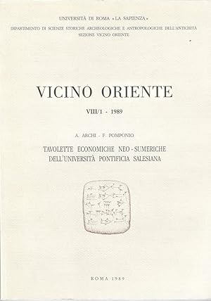 Tavolette economiche neo-sumeriche dell'Università Pontificia Salesiana. "Vicino Oriente" vol. VI...