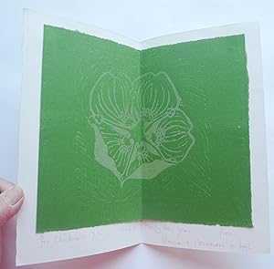 Seller image for Happy Christmas and New Year card.Linocut of flower for sale by Roe and Moore