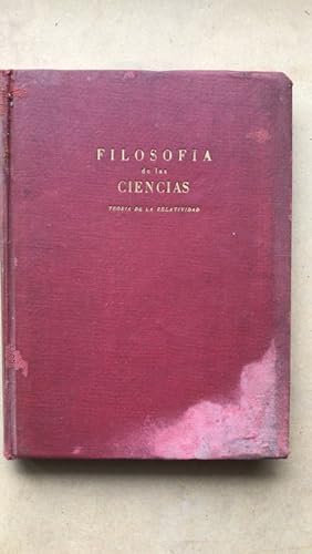 Imagen del vendedor de Filosofia de las ciencias. Teoria de la relatividad a la venta por International Book Hunting