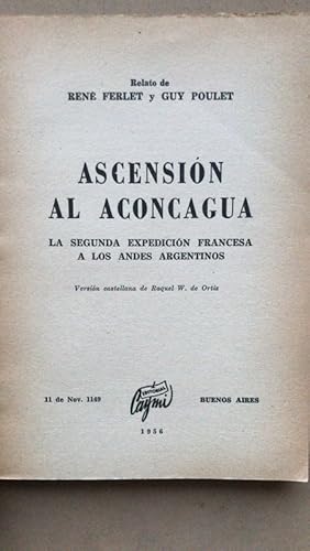 Imagen del vendedor de Ascension al aconcagua a la venta por International Book Hunting